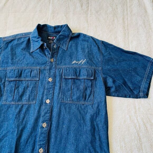 Vintage Y2K Boff Denim Button Up Skater Men’s Shirt - Picture 2 of 5